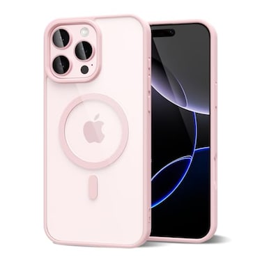 oakxco for iPhone 16 Pro Max Case Clear Magnetic Compatible with Magsafe Cute Thin Slim Transparent NonYellowing TPU Bumper Hard Shell Soft Silicone Mag Safe Phone Case for Women Light Pink