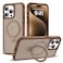 SKYLMW Compatible with iPhone 15 Pro Case with Invisible Magnetic ORing Stand MilitaryGrade Translucent Case for iPhone 15 Pro 61 Compatible with MagSafeGreat Grip FeelingDesert Brown
