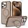 SKYLMW Compatible with iPhone 15 Pro Case with Invisible Magnetic ORing Stand MilitaryGrade Translucent Case for iPhone 15 Pro 61 Compatible with MagSafeGreat Grip FeelingDesert Brown