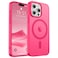 SUPFINE Magnetic for iPhone 15 Pro Max Case Compatible with MagSafe Military Grade Drop Protection Slim Translucent Matte Shockproof with AntiFingerprint Phone CaseHot Pink