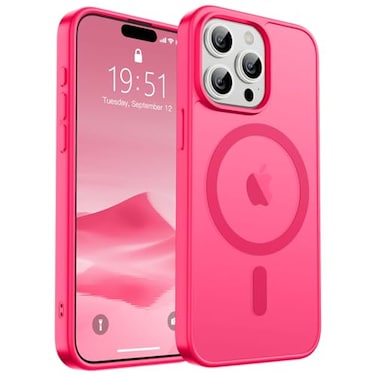 SUPFINE Magnetic for iPhone 15 Pro Max Case Compatible with MagSafe Military Grade Drop Protection Slim Translucent Matte Shockproof with AntiFingerprint Phone CaseHot Pink