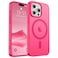 SUPFINE Magnetic for iPhone 15 Pro Max Case Compatible with MagSafe Military Grade Drop Protection Slim Translucent Matte Shockproof with AntiFingerprint Phone CaseHot Pink