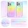 Heaofei Cute Case for iPhone 16 Pro Max Case for Women Girls Compatible with Magsafe Aesthetic Girly Glitter Bling Rainbow Magnetic Protective Phone Cover Translucent Iridescent Blue Pink