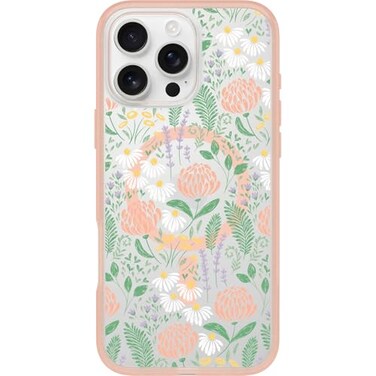 OtterBox iPhone 16 Pro Max Symmetry Series Clear Case Peachy Bloom Pink UltraThin Sleek iPhone Case Floral iPhone Case