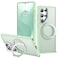 Zalinbo for Samsung Galaxy S25 Ultra Case with 360Rotatable Magnetic Ring Stand Compatible with MagSafe Military Protection Shockproof Matte Translucent Phone Cases for S25 Ultra 69Green