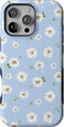 Casely iPhone 16 Pro Max Case Daisy Daydream Baby Blue Floral Bold Protective Design Compatible with MagSafe
