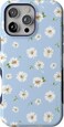 Casely iPhone 16 Pro Max Case Daisy Daydream Baby Blue Floral Bold Protective Design Compatible with MagSafe