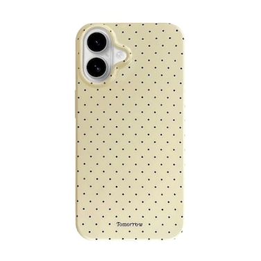 inewateri Compatible with iPhone 16 Case with Cute Fashion Polka Dot Aesthetics Design Simple Cases for Soft TPU Slim Protection CoverLemonYellow