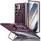 XIMAND for Samsung Galaxy Z Fold 7 Protect Case with Slim S Pen Slot Capacitance Pen Lens Stand and Bulitin Screen Protection Full Body Drop Fall ProtectionWine