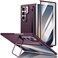 XIMAND for Samsung Galaxy Z Fold 7 Protect Case with Slim S Pen Slot Capacitance Pen Lens Stand and Bulitin Screen Protection Full Body Drop Fall ProtectionWine