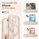 CAPRARO for iPhone 15 Pro Max Case with 360 Spin Magnetic Stand for Women Compatible with MagSafe Full Camera Protection Cute Wave Translucent Matte Case for iPhone 15 Pro Max Rose Gold