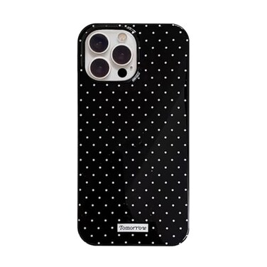 inewateri Compatible with iPhone 16 Pro Case with Cute Fashion Polka Dot Aesthetics Design Simple Cases for Soft TPU Slim Protection CoverBlack