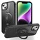 SKYLMW Compatible with iPhone 14 Plus Case with Invisible Magnetic ORing Stand MilitaryGrade Translucent Case for iPhone 14 Plus 67 Compatible with MagSafeGreat Grip Feeling Black