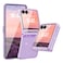FABSPARK Case for Samsung Galaxy Z Flip 7 Builtin Screen ProtectorHinge ProtectionSparkly Bling Glitter Crystal Clear Transparent Slim Fit Acrylic Hard PC for Samsung Z Flip 7 CaseGlitter Purple