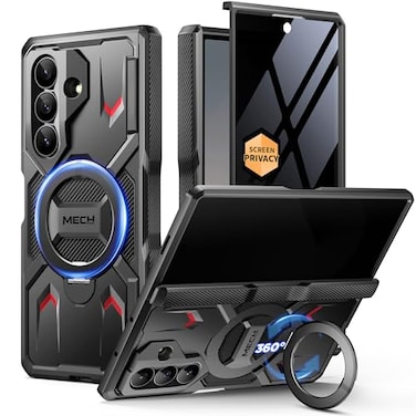 TONGATE 360 Spin Magnetic Stand for Z Fold 7 Case with Privacy Screen Protector Compatible with Magsafe Anti Spy 360 Ring HolderFullBody Shockproof Case for Samsung Galaxy Z Fold 7 TiBlack