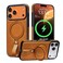 Butaiga for iPhone 17 Pro Max Leather Case with Stand AntiSlip Grip Ring Fits for MagSafe Brown iPhone 17 Pro Max