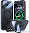 VOFATA Upgraded Full Camera Protection for iPhone 17 Pro Max Case with Camera Cover Stand Fit for MagSafe10FT MilGrade Protection Translucent Magnetic iPhone 17 Pro Max Phone Case Black