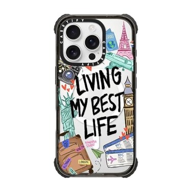 CASETiFY Ultra Impact iPhone 16 Pro Case Strong Slim 115ft 5X Militray Grade Drop ProtectionCompatible with Magsafe Travel Lover Clear Black