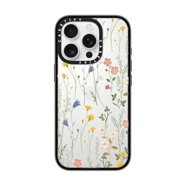 CASETiFY Compact iPhone 16 Pro Case 4 ft 2X Military Grade Drop ProtectionSlimLightweight Dreamy Floral Pattern Clear Black