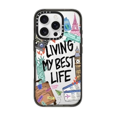 CASETiFY Impact iPhone 16 Pro Case Slim 82 ft 4X Military Grade Drop ProtectionWireless Charging Compatible Travel Lover Clear Black