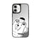CASETiFY Mirror iPhone 16 Plus Case Reflective 49 ft 1X Military Grade Drop ProtectionCompatible with Magsafe Dog Loves Coffee Silver on Black