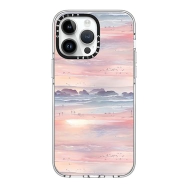 CASETiFY Clear iPhone 14 Pro Max Case Not Yellowing 66 ft 3X Military Grade Drop ProtectionCompatible with Magsafe Watercolor Beach Strolling Landscape Clear
