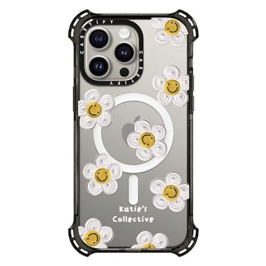 CASETiFY Bounce iPhone 15 Pro Max Case 6X Military Grade Drop Tested 213ft Drop ProtectionCompatible with Magsafe Flower Prints Daisy by Katies Collective Clear Black