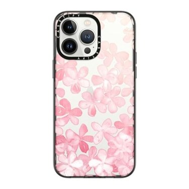 CASETiFY Compact Case for iPhone 14 Pro Max Lightweight 4 ft 2X Military Grade Drop ProtectionSlim Spring Blossoms Clear Black
