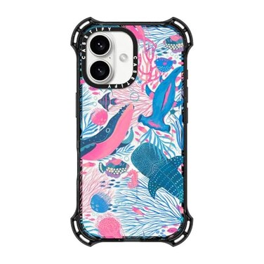 CASETiFY Bounce Case for iPhone 16 Shockproof 213 ft 6X Military Grade Drop ProtectionCompatible with Magsafe Under the Sea Clear Black