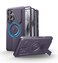 Dexnor for Samsung Galaxy S25 Ultra Case with Camera Cover Adjustable Kickstand Builtin Screen Protector Magnetic Rugged Shockproof Bumper Cases Heavyduty Protective Cover 2025Phantom Purple
