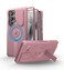 Dexnor for Samsung Galaxy S25 Ultra Case with Camera Cover Adjustable Kickstand Builtin Screen Protector Magnetic Rugged Shockproof Bumper Cases HeavyDuty Protective Cover 2025Peony Pink
