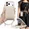 Hanman Crossbody Wallet Case for iPhone 17 Pro MaxRFID Blocking PU Leather Zipper Handbag Purse Cover Suitable for iPhone 17 Pro MaxMicrofiber PU Leather Wallet Case for Woman GirlsBeige