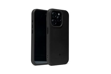Porter Riley Premium Leather Case Compatible with iPhone 15 Pro Slim line Bumper Case Compatible with MagSafe Genuine Leather Cover Black