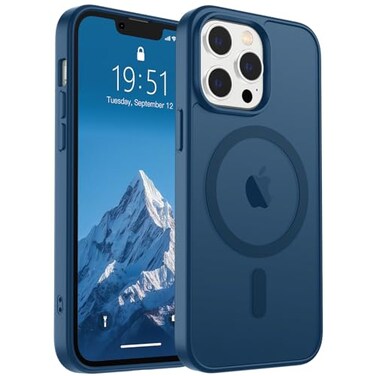 SUPFINE Magnetic for iPhone 13 Pro Max Case Compatible with MagSafe Military Grade Drop Protection Slim Translucent Matte Shockproof with AntiFingerprint Phone CaseDeep Blue
