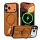 Butaiga for iPhone 17 Pro Leather Case with Stand AntiSlip Grip Ring Fits for MagSafe Brown iPhone 17 Pro