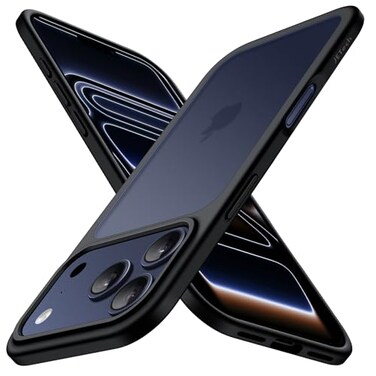 JETech Matte Case for iPhone 17 Pro 63Inch Shockproof Military Grade Drop Protection Frosted Translucent Back Minimalist Phone Cover AntiFingerprint Black