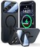 VOFATA Upgraded Full Camera Protection for iPhone 17 Pro Case with Camera Cover Stand Fit for MagSafe10FT MilGrade Protection Translucent Magnetic iPhone 17 Pro Phone Case Black
