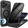 BERFY for iPhone 17 Pro Max Case Compatible with MagSafe Builtin Privacy Screen Protector Camera Protection Shockproof Full Body Phone Case 69 Translucent Black