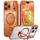 CASEKOO Pearlescent Shimmer 360 Spin Magnetic Stand for Glossy iPhone 17 Pro Max Case for Women Fit for MagSafe 17FT Drop Protection Chic Design for 17 Pro Max Case with Stand 69 Cosmic Orange