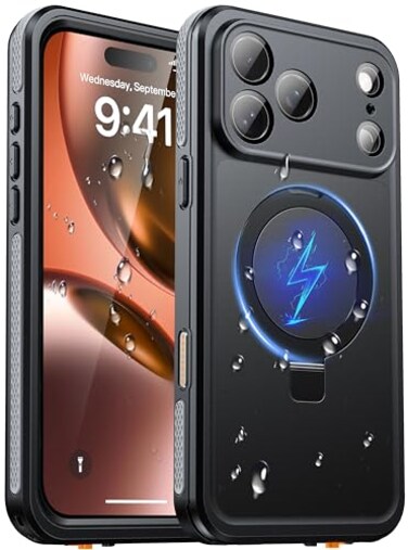 Oterkin Magnetic Waterproof for iPhone 17 Pro Max Case with Builtin Screen ProtectorInvisible StandFit for MagSafe360 Full Body Sealed Rugged IP68 Underwater Case for iPhone 17 Pro Max 69