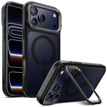 SUPCASE for iPhone 17 Pro Max Case with Camera Control Button Unicorn Beetle Mag Compatible with MagSafe Builtin Kickstand Slim Protective Magnetic Translucent Back Phone Case Black