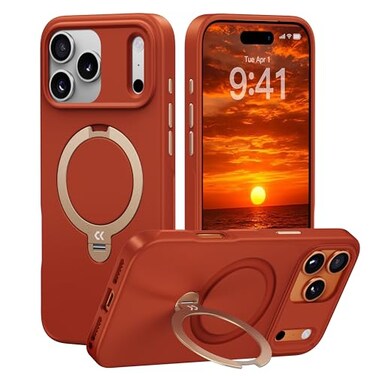 CASEKOO Twilight Orange Designed for iPhone 17 Pro Max Case with Spin Magnetic Stand 16FT Military Protection NonSlip Edge Fit for MagSafe Shockproof for iPhone 17 Pro Max Phone Case 69