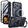 SUPCASE for iPhone 17 Pro Max Case UBGrip Pro Builtin Tempered Glass Screen Protector Stand Camera Control Cover Compatible with MagSafe Full Body Heavy Duty Magnetic Phone Case Black