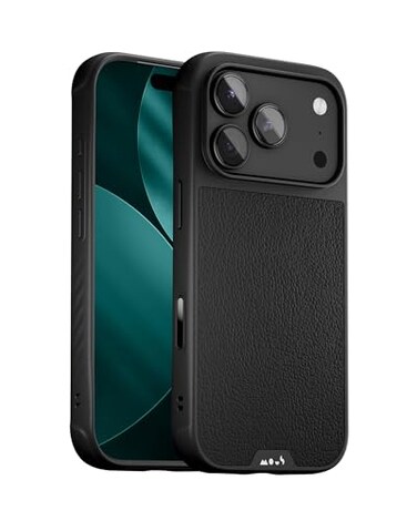 Mous for iPhone 17 Pro Max Case Compatible with MagSafe Limitless Protective Black Leather Cover for iPhone 17 Pro Max Shockproof Full Camera Protection AntiScratch Back Black