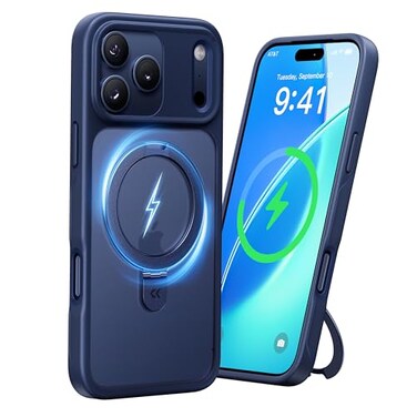 CASEKOO UltraMagnetic Stand for iPhone 17 Pro Case Military Drop Protection Compatible with MagSafe Shockproof Translucent Matte Slim Ring for iPhone 17 Pro Phone Case 63 Blue