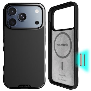 Smartish iPhone 17 Pro MagSafe Case Gripmunk wCamera Control Protection Magnetic Slim Case Lightweight Protective Thin Grip wMicrofiber Lining for iPhone 17 Pro Black Tie Affair