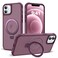 SKYLMW Compatible with iPhone 12 Case iPhone 12 Pro Case with Invisible Magnetic ORing Stand Translucent Phone Cases 61 Compatible with MagSafeGreat Grip Feeling Wine Red