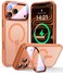 VOFATA Upgraded Full Camera Protection for iPhone 17 Pro Max Case with Camera Cover Stand Fit for MagSafe10FT MilGrade Protection Translucent Magnetic iPhone 17 Pro Max Phone Case Orange
