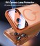 VOFATA Upgraded Full Camera Protection for iPhone 17 Pro Max Case with Camera Cover Stand Fit for MagSafe10FT MilGrade Protection Translucent Magnetic iPhone 17 Pro Max Phone Case Orange