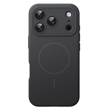 JETech Magnetic Silicone Case for iPhone 17 Pro Max 69Inch Compatible with MagSafe Silky Soft Touch Shock Absorbing Phone Cover with Camera Lens Protection Black